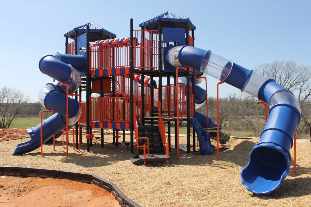 Double-decker - popular playground equipment.